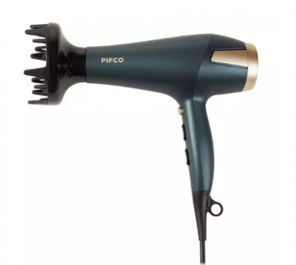 PIFCO Smooth Dry & Curl 204530 Hair Dryer - Blue & Gold